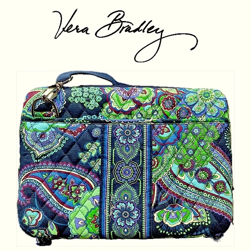 VERA BRADLEY hard shell lap top/tablet navy floral carrying case size11x8 excond